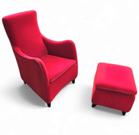 Senta armchair / hocker / ottoman by Gerard van den Berg for Wittmann / red velvet upholstery / marked
Stunning condition