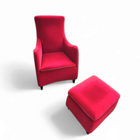Senta armchair / hocker / ottoman by Gerard van den Berg for Wittmann / red velvet upholstery / marked
Stunning condition