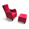 Senta armchair / hocker / ottoman by Gerard van den Berg for Wittmann / red velvet upholstery / marked
Stunning condition