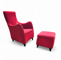 Senta armchair / hocker / ottoman by Gerard van den Berg for Wittmann / red velvet upholstery / marked
Stunning condition