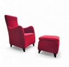 Senta armchair / hocker / ottoman by Gerard van den Berg for Wittmann / red velvet upholstery / marked
Stunning condition