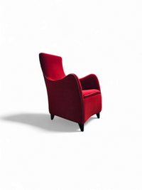 Senta armchair / hocker / ottoman by Gerard van den Berg for Wittmann / red velvet upholstery / marked
Stunning condition