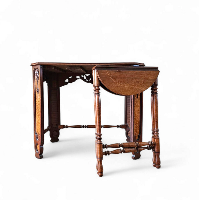 Art Deco / nesting table 3 x / attributed to Maison Franck / inlaid tortoiseshell top / 1920