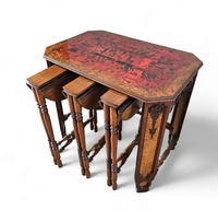 Art Deco / nesting table 3 x / attributed to Maison Franck / inlaid tortoiseshell top / 1920