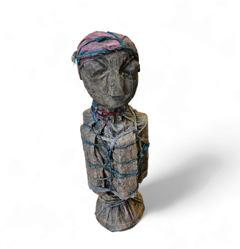 African sculpture / multi material figure / height 65 cm / 1970s
