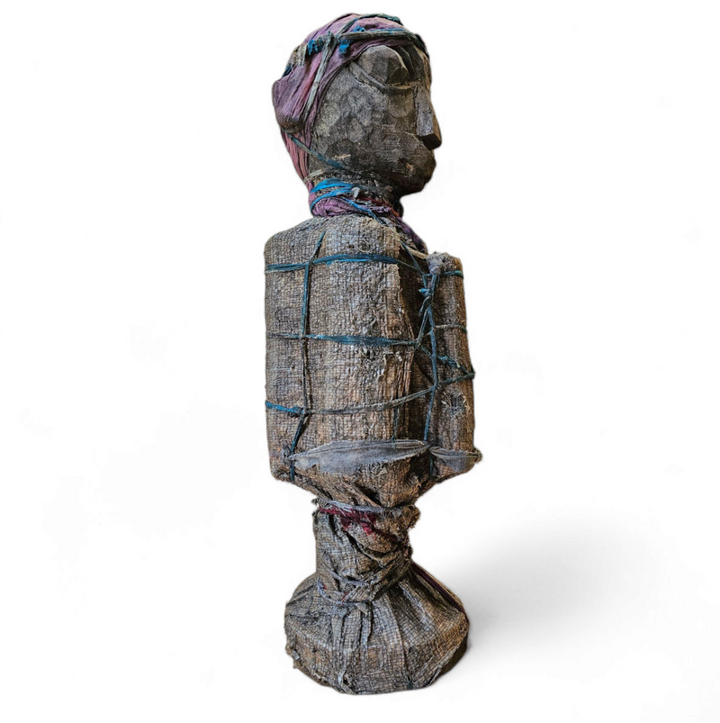 African sculpture / multi material figure / height 65 cm / 1970s