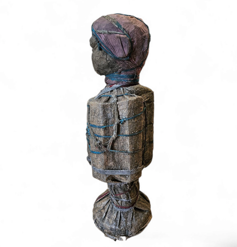 African sculpture / multi material figure / height 65 cm / 1970s