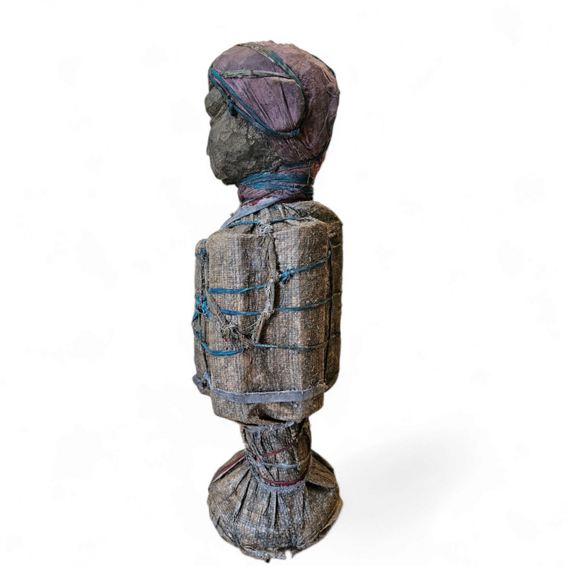 African sculpture / multi material figure / height 65 cm / 1970s