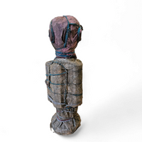 African sculpture / multi material figure / height 65 cm / 1970s