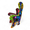Oversized decorative wooden wing chair
