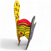 Oversized decorative wooden wing chair