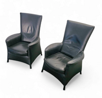 2 x Armchair by Wittmann /design Paolo Piva / Model Alta Highback / black leather