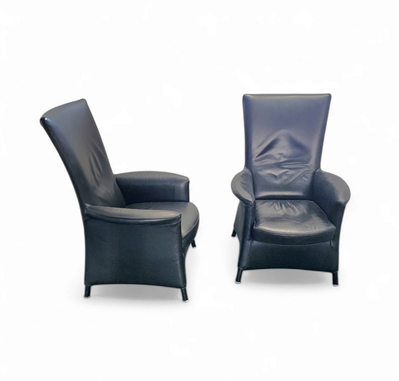 2 x Armchair by Wittmann /design Paolo Piva / Model Alta Highback / black leather
