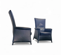 2 x Armchair by Wittmann /design Paolo Piva / Model Alta Highback / black leather