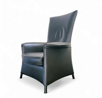2 x Armchair by Wittmann /design Paolo Piva / Model Alta Highback / black leather