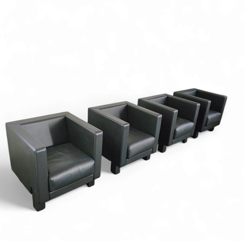 4 x Black Leather Poltrona Frau Moji Armchairs by Shigeru Uchida
1 x Moji two seater
Stunning condition
