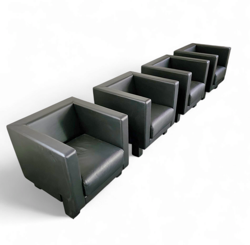 4 x Black Leather Poltrona Frau Moji Armchairs by Shigeru Uchida
1 x Moji two seater
Stunning condition