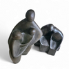 Solid Bronze figures / family with child 1960s