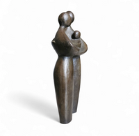 Solid Bronze figures / family with child 1960s