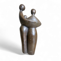 Solid Bronze figures / family with child 1960s