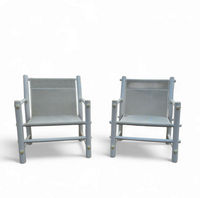 2 x Plastic / pvc pipe / mesh / indoor / outdoor chairs / 1970s