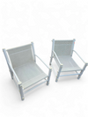 2 x Plastic / pvc pipe / mesh / indoor / outdoor chairs / 1970s