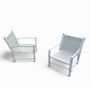 2 x Plastic / pvc pipe / mesh / indoor / outdoor chairs / 1970s