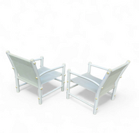 2 x Plastic / pvc pipe / mesh / indoor / outdoor chairs / 1970s