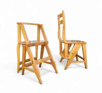 2 x library ladder chair 1950s