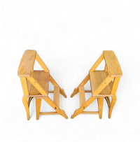 2 x library ladder chair 1950s