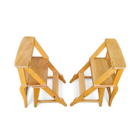2 x library ladder chair 1950s