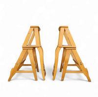 2 x library ladder chair 1950s