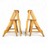 2 x library ladder chair 1950s