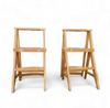2 x library ladder chair 1950s