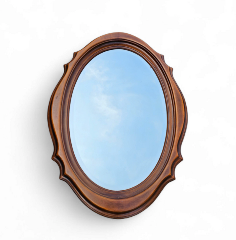 Oval Mirror 1960s / facet cut
