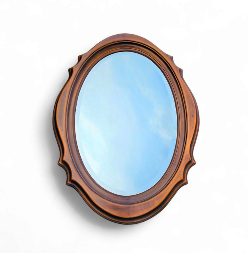 Oval Mirror 1960s / facet cut