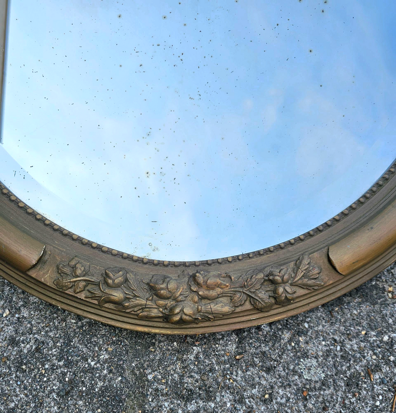 Oval Mirror / plaster / wood / 1930s / facet cut