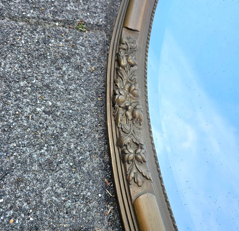 Oval Mirror / plaster / wood / 1930s / facet cut