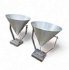 A pair of modern / aluminum / large / conical / industrial style lamps /  designed for ceiling or wall