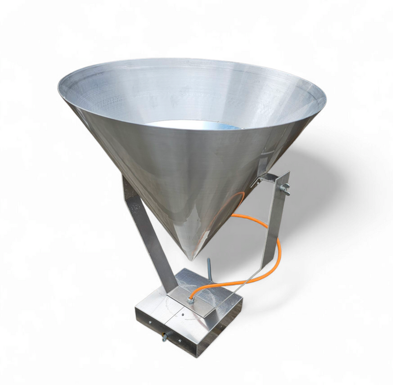 A pair of modern / aluminum / large / conical / industrial style lamps /  designed for ceiling or wall
