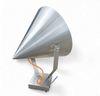 A pair of modern / aluminum / large / conical / industrial style lamps /  designed for ceiling or wall