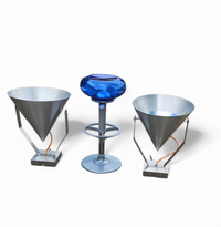 A pair of modern / aluminum / large / conical / industrial style lamps /  designed for ceiling or wall