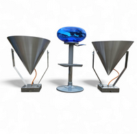A pair of modern / aluminum / large / conical / industrial style lamps /  designed for ceiling or wall