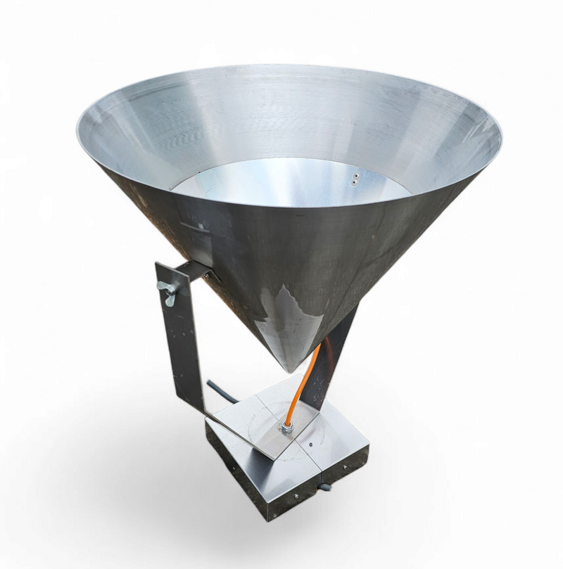 A pair of modern / aluminum / large / conical / industrial style lamps /  designed for ceiling or wall