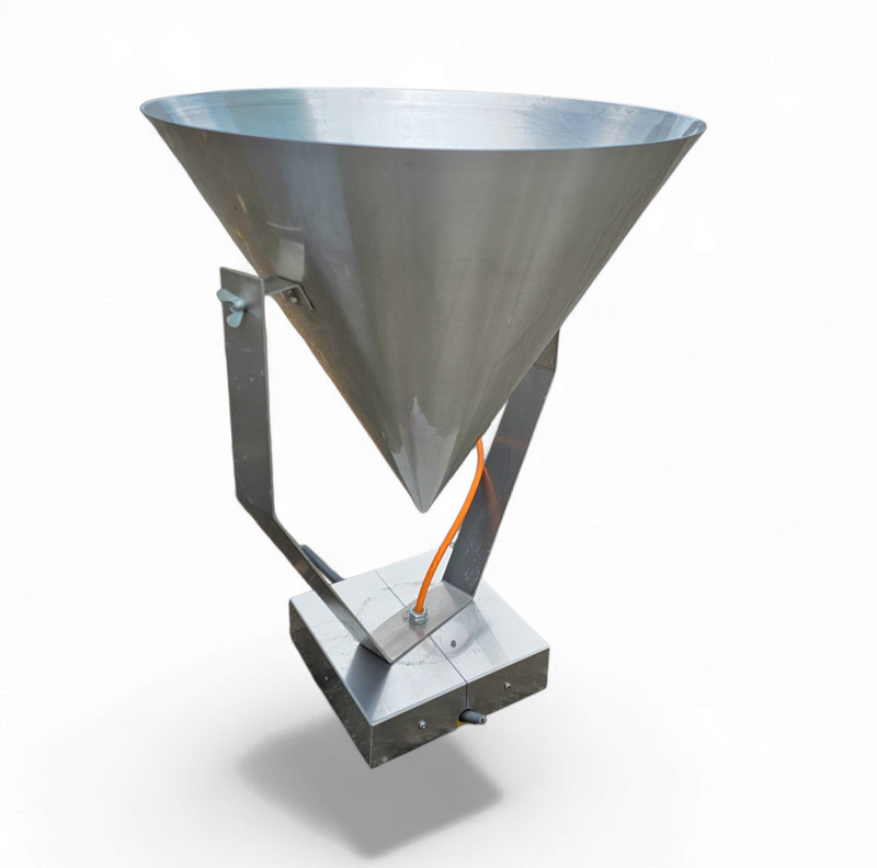 A pair of modern / aluminum / large / conical / industrial style lamps /  designed for ceiling or wall