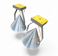 A pair of modern / aluminum / large / conical / industrial style lamps /  designed for ceiling or wall