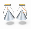 A pair of modern / aluminum / large / conical / industrial style lamps /  designed for ceiling or wall