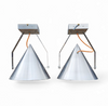 A pair of modern / aluminum / large / conical / industrial style lamps /  designed for ceiling or wall