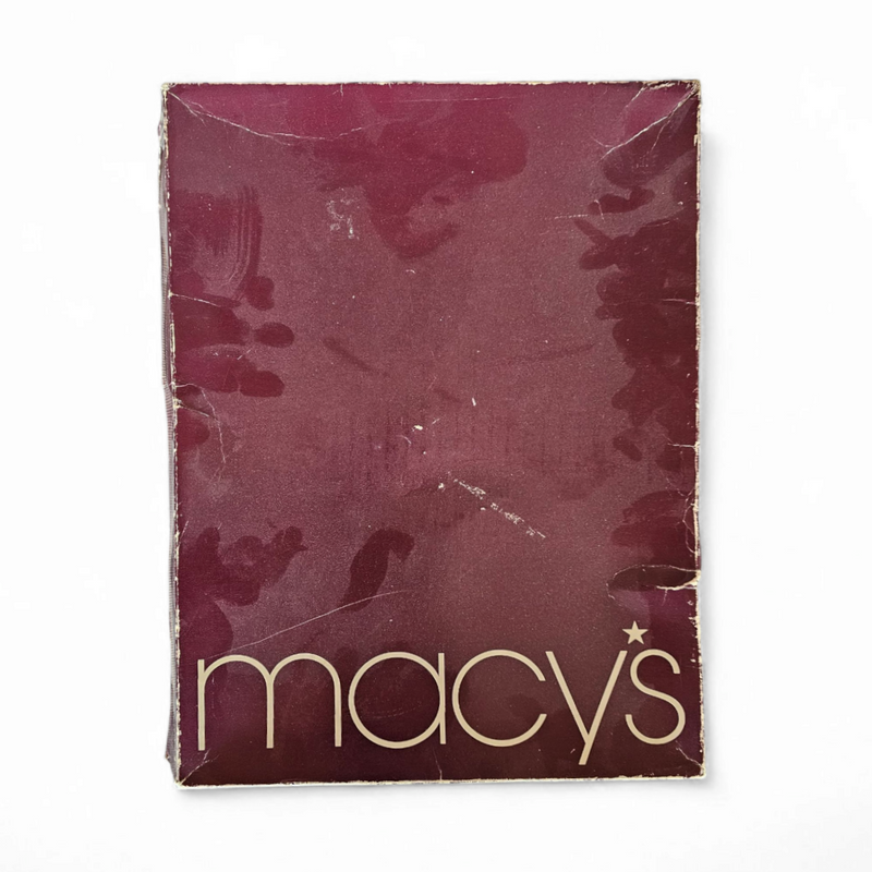 MACYS in box / wood tree slab clock / resin coated dark stained woodgrain sliced segment burled natural grain bark rustic lodge brass 1980s