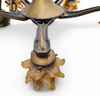 5 arms Art Deco / Art Nouveau / brass hanging lamp / Hand blown floral shades